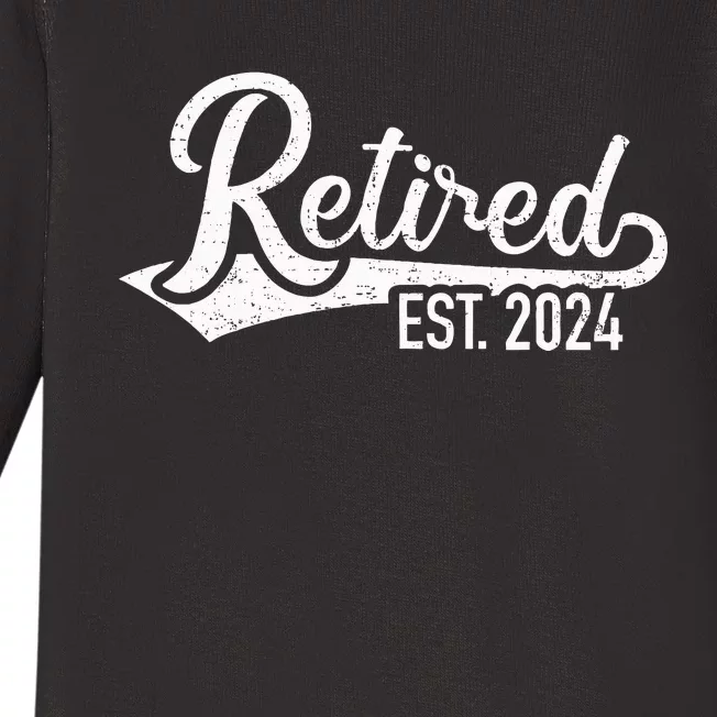 Retired 2024 For Coworker Retirement And Pensioner Baby Long Sleeve Bodysuit