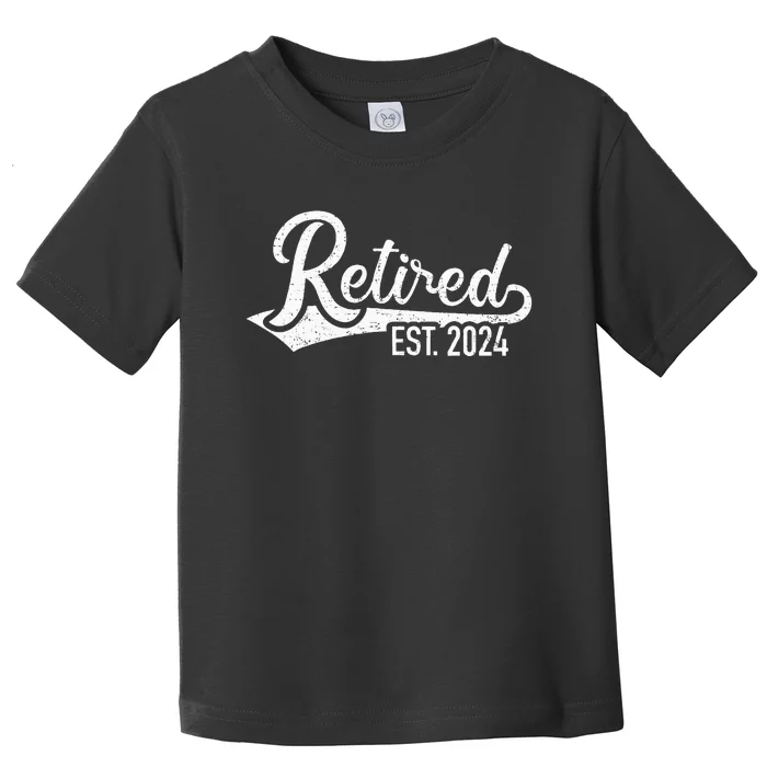 Retired 2024 For Coworker Retirement And Pensioner Toddler T-Shirt