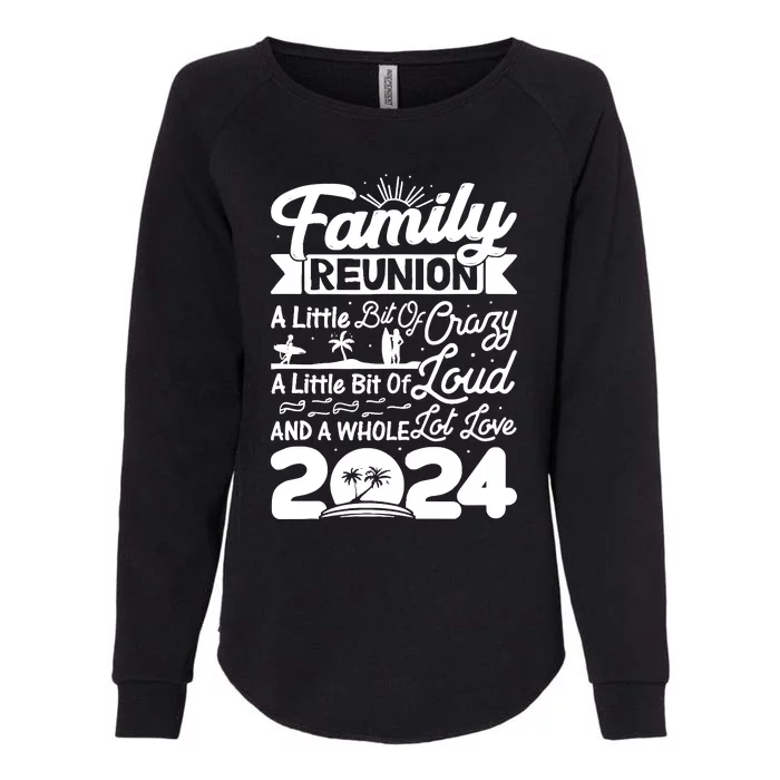 Retro 2024 Family Reunion A Little Bit Of Crazy Funny Family Womens California Wash Sweatshirt