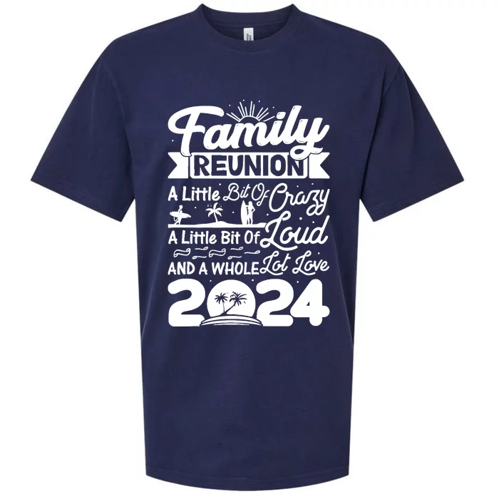 Retro 2024 Family Reunion A Little Bit Of Crazy Funny Family Sueded Cloud Jersey T-Shirt