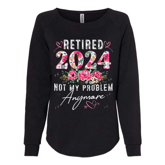 Retired 2024 Funny Retirement Gifts 2024 Floral Womens California Wash Sweatshirt