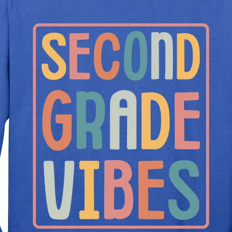 Retro 2Nd Grade Vibes Second Grade Teacher Back To School Funny Gift Long Sleeve Shirt