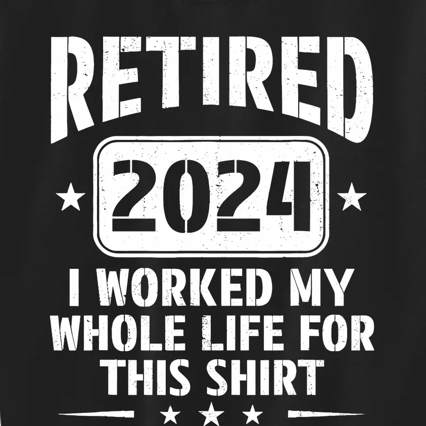 Retired 2024 Humor Retirement For Dad Kids Sweatshirt