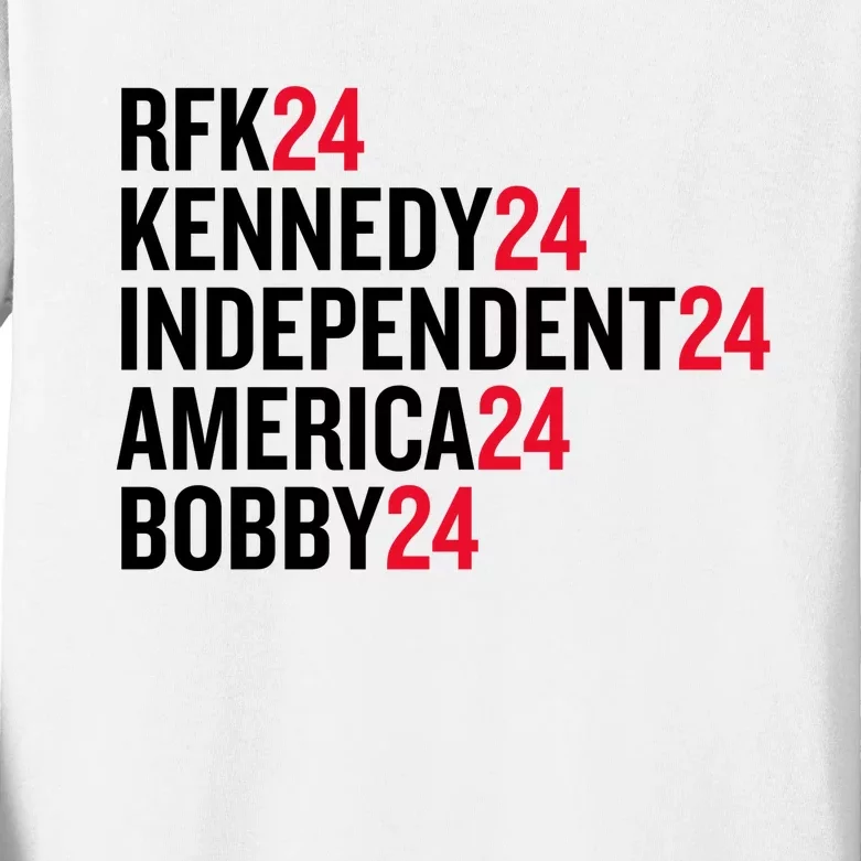 Rfk 24 Kennedy 24 Independent 24 America 24 Bobby 24 Kids Long Sleeve Shirt