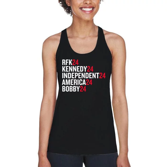 Rfk 24 Kennedy 24 Independent 24 America 24 Bobby 24 Women's Racerback Tank