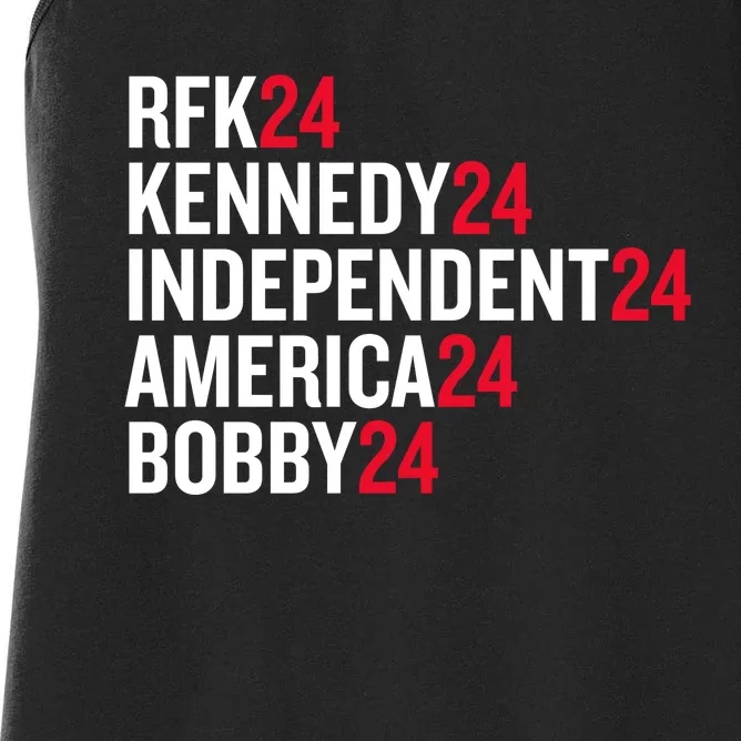 Rfk 24 Kennedy 24 Independent 24 America 24 Bobby 24 Women's Racerback Tank