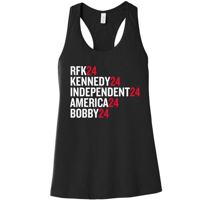 Rfk 24 Kennedy 24 Independent 24 America 24 Bobby 24 Women's Racerback Tank