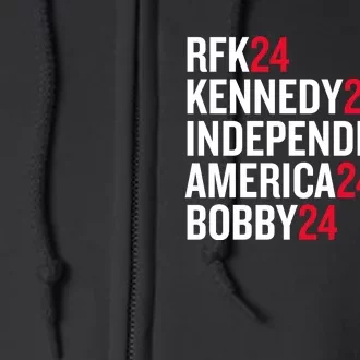 Rfk 24 Kennedy 24 Independent 24 America 24 Bobby 24 Full Zip Hoodie