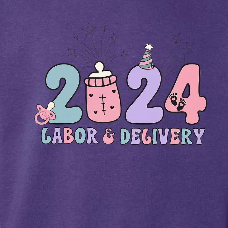 Retro 2024 Labor and Delivery Unit Nurse New Years Eve Rn Np Toddler Hoodie