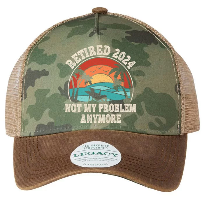 Retired 2024 Not My Problem Anymore Funny Legacy Tie Dye Trucker Hat