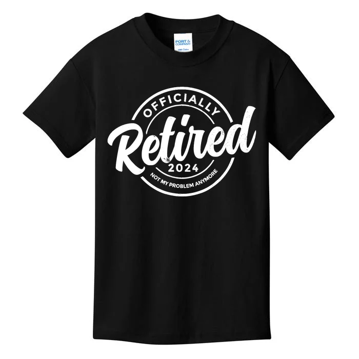 Retired 2024 Not My Problem Anymore Vintage Retirement Kids T-Shirt