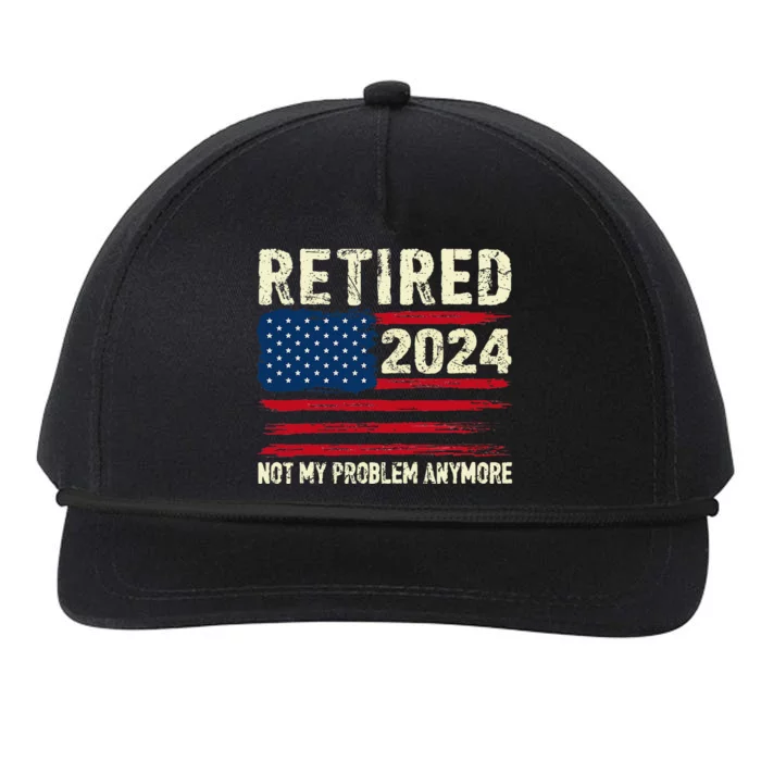 Retired 2024 Not My Problem Anymore Flag Retirement Gifts Snapback Five-Panel Rope Hat