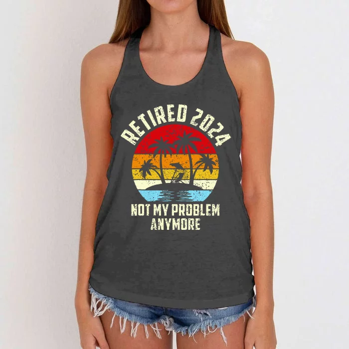 Retired 2024 Not My Problem Anymore Women's Knotted Racerback Tank