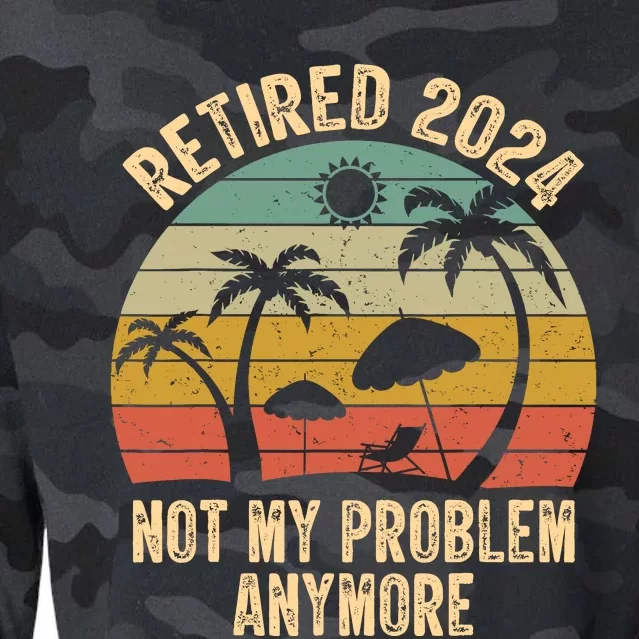 Retired 2024 Not My Problem Anymore Teacher Retirement Gifts Cropped Pullover Crew