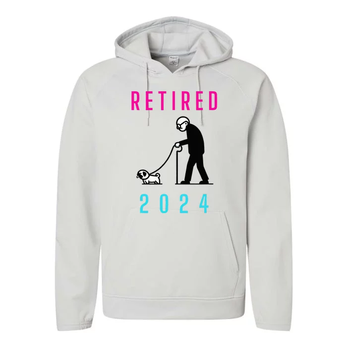 Retired 2024 Pug Owner Retirement Performance Fleece Hoodie