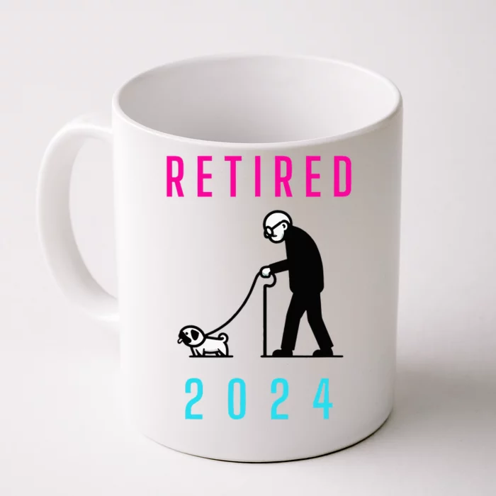 Retired 2024 Pug Owner Retirement Front & Back Coffee Mug