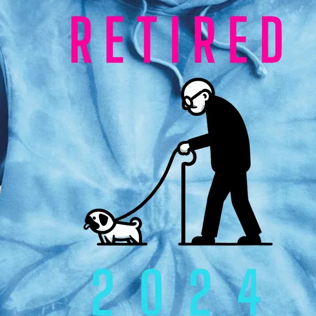 Retired 2024 Pug Owner Retirement Tie Dye Hoodie