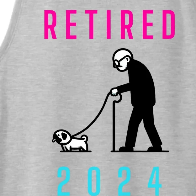 Retired 2024 Pug Owner Retirement Ladies Tri-Blend Wicking Tank