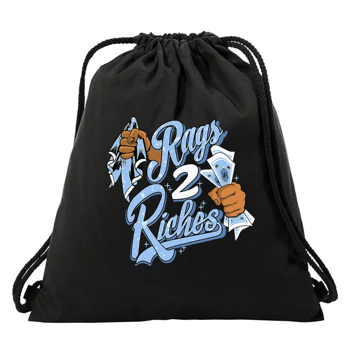 Rags 2 Riches Blue Matching Tee For Men Women Drawstring Bag