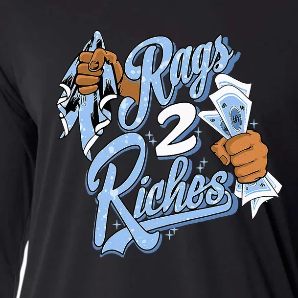 Rags 2 Riches Blue Matching Tee For Men Women Cooling Performance Long Sleeve Crew