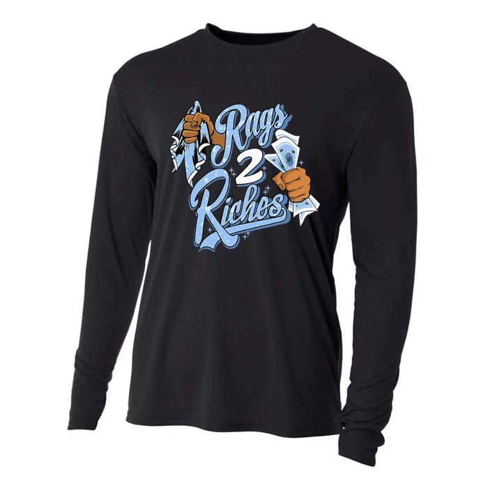 Rags 2 Riches Blue Matching Tee For Men Women Cooling Performance Long Sleeve Crew