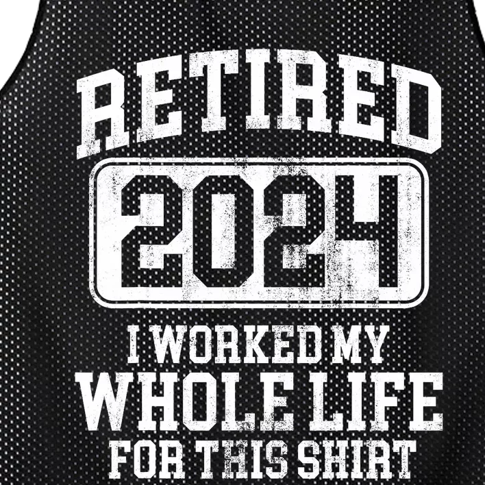 Retired 2024 Retirement Mesh Reversible Basketball Jersey Tank