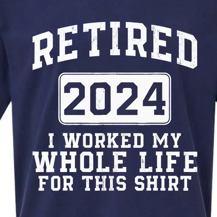 Retired 2024 Retirement Humor Sueded Cloud Jersey T-Shirt