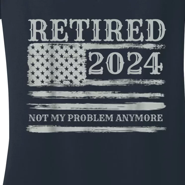 Retired 2024 Retirement Women's V-Neck T-Shirt