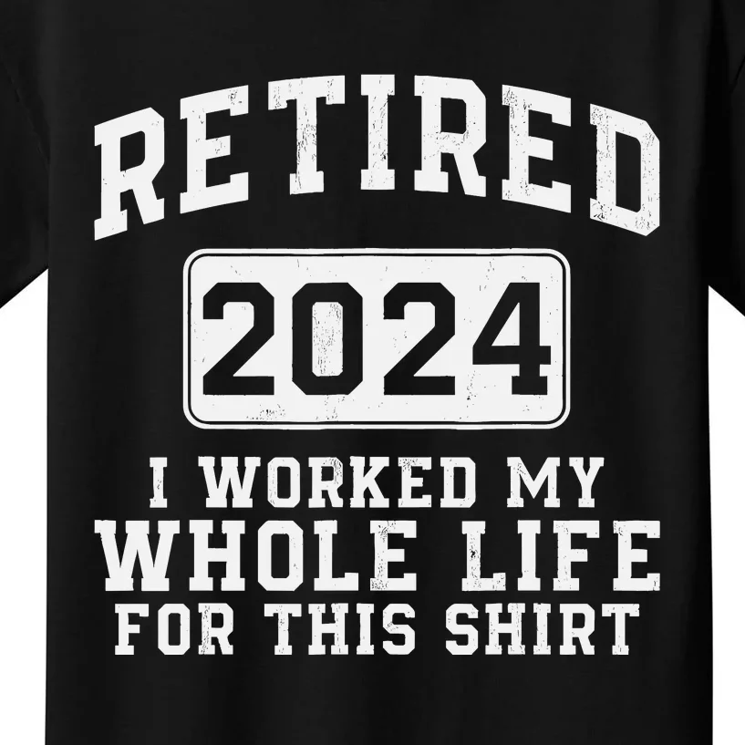 Retired 2024 Retirement Humor Kids T-Shirt