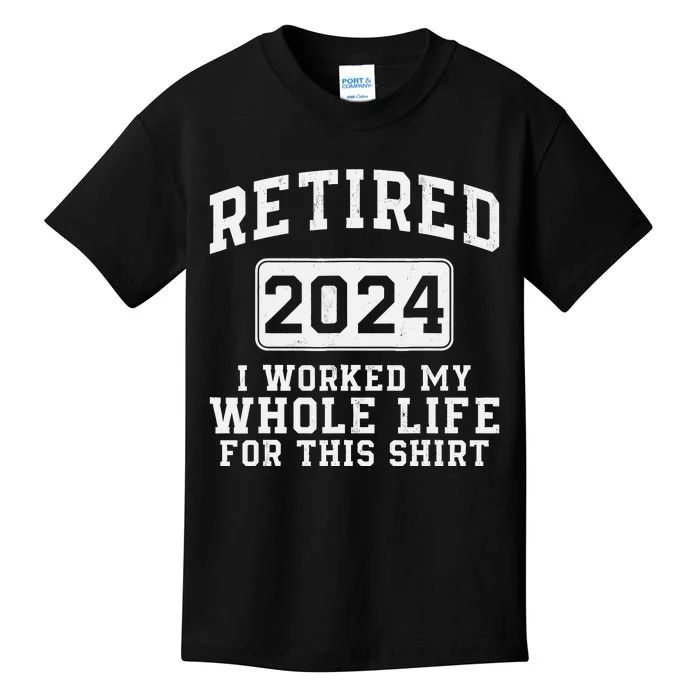 Retired 2024 Retirement Humor Kids T-Shirt