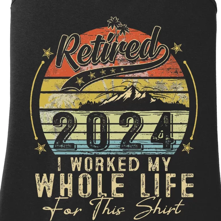 Retired 2024 Retirement Humor Ladies Essential Tank