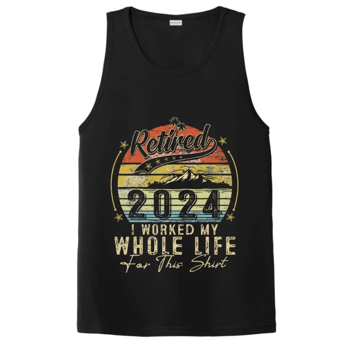 Retired 2024 Retirement Humor Performance Tank