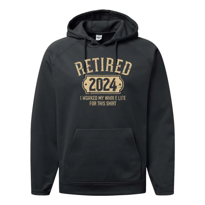 Retired 2024 Retirement Worked Whole Life For This Performance Fleece Hoodie