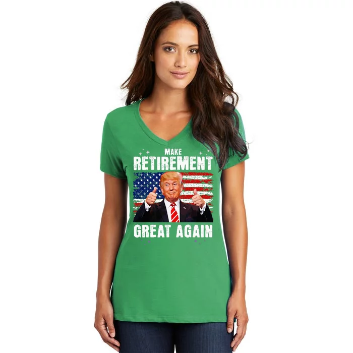 Retired 2024 Retirement 2024 Retiring 2024 Trump Great Again Women's V-Neck T-Shirt