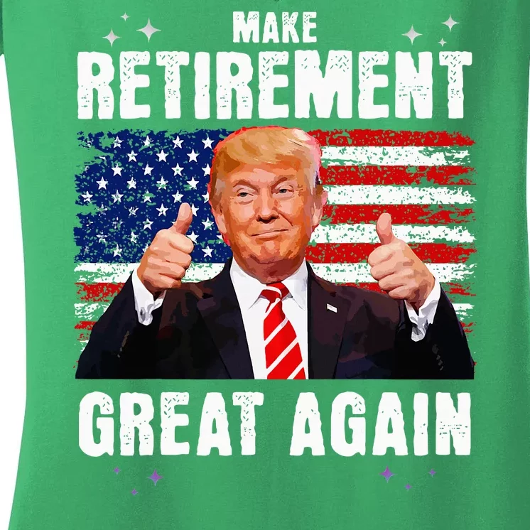 Retired 2024 Retirement 2024 Retiring 2024 Trump Great Again Women's V-Neck T-Shirt