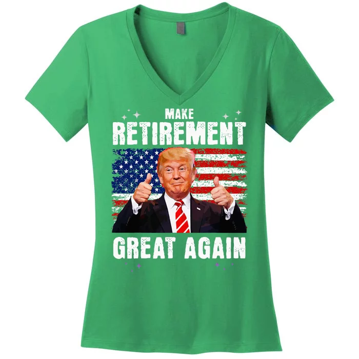 Retired 2024 Retirement 2024 Retiring 2024 Trump Great Again Women's V-Neck T-Shirt