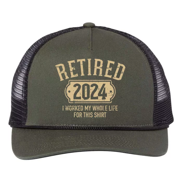 Retired 2024 Retirement Worked Whole Life For This Retro Rope Trucker Hat Cap