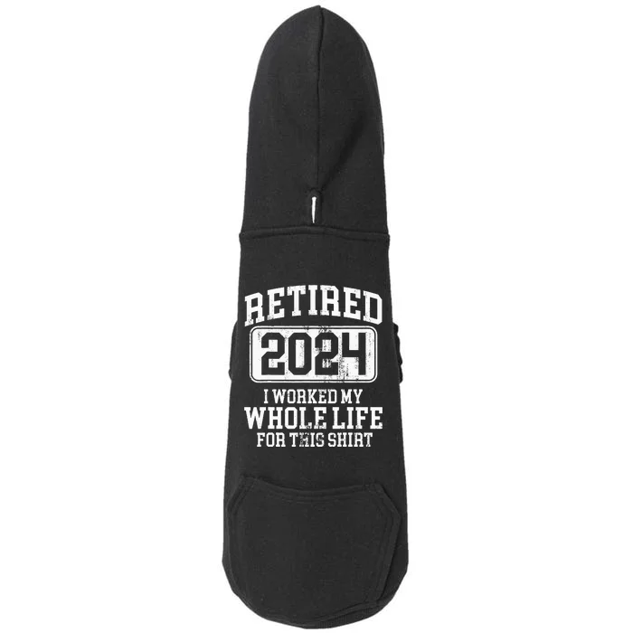 Retired 2024 Retirement Humor Doggie 3-End Fleece Hoodie