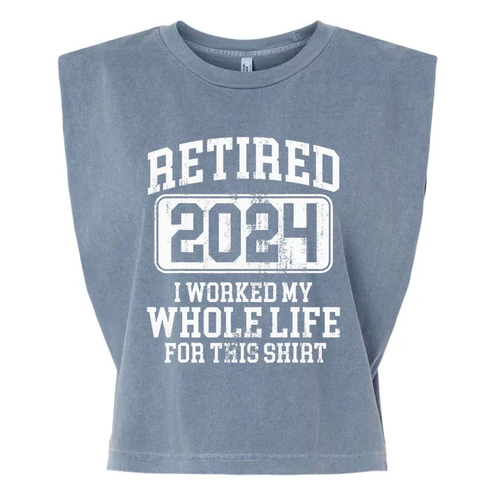 Retired 2024 Retirement Humor Garment-Dyed Women's Muscle Tee