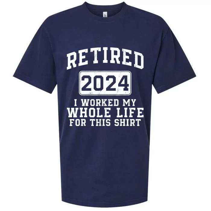 Retired 2024 Retirement Humor Sueded Cloud Jersey T-Shirt