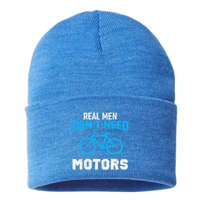 Real Don't Need Motors Funny Cycling Sustainable Knit Beanie