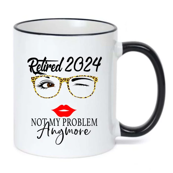 Retirement 2024 Women Retired 2024 Not My Problem Anymore Black Color Changing Mug