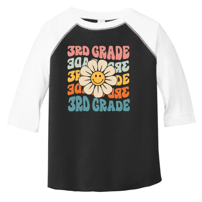 Retro 3rd Grade Daisy Colorful Back To School Third Grade Toddler Fine Jersey T-Shirt