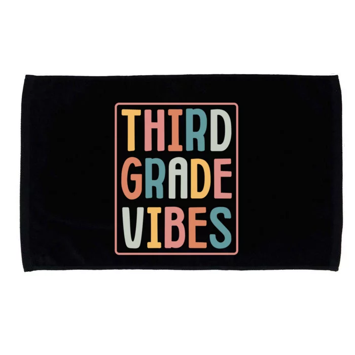 Retro 3Rd Grade Vibes Third Grade Teacher Back To School Gift Microfiber Hand Towel