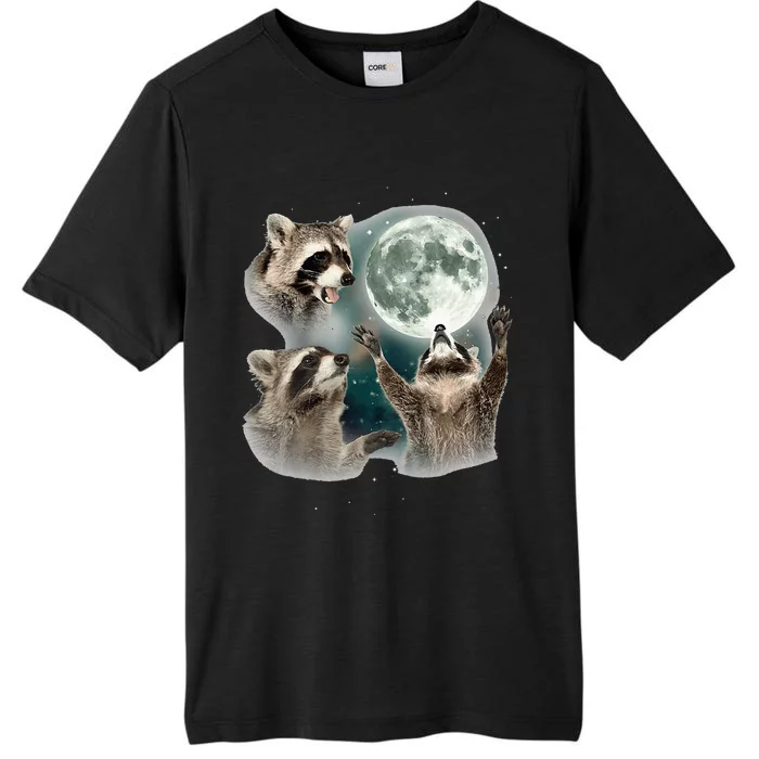 Raccoon 3 Racoons Howling At Moon ChromaSoft Performance T-Shirt