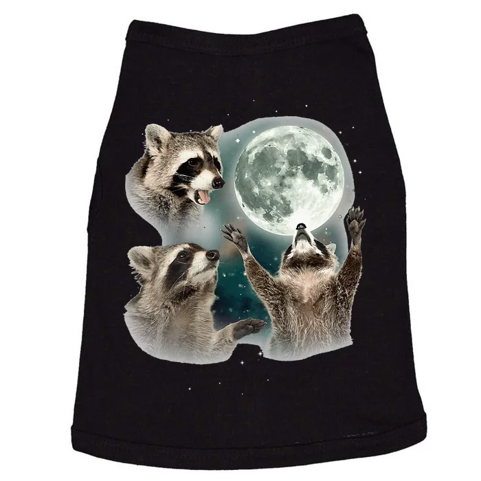 Raccoon 3 Racoons Howling At Moon Funny Weird Cursed Doggie Tank