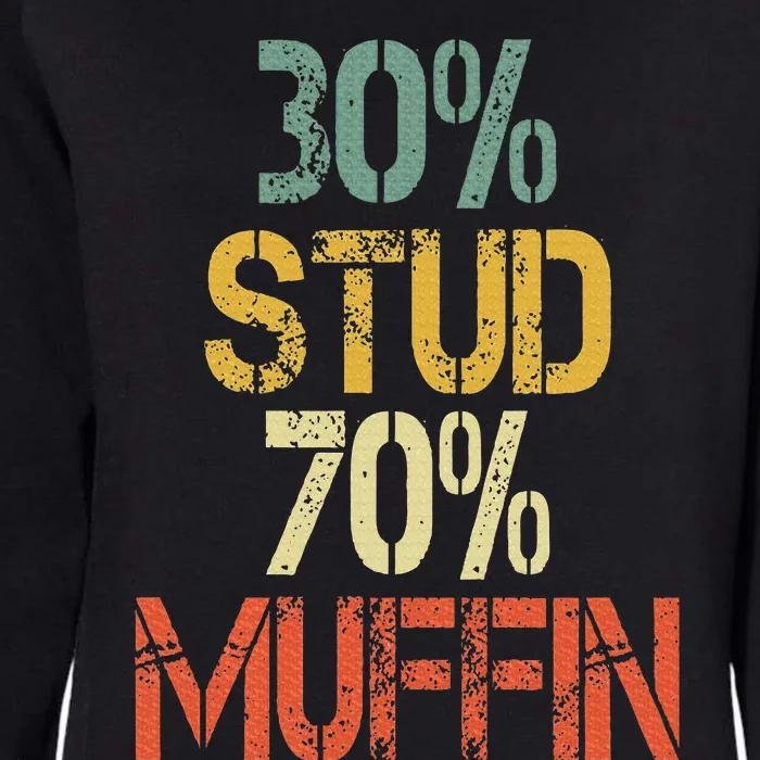 Retro 30 Stud 70 Muffin Sarcasm Dad Bod Figure Womens California Wash Sweatshirt