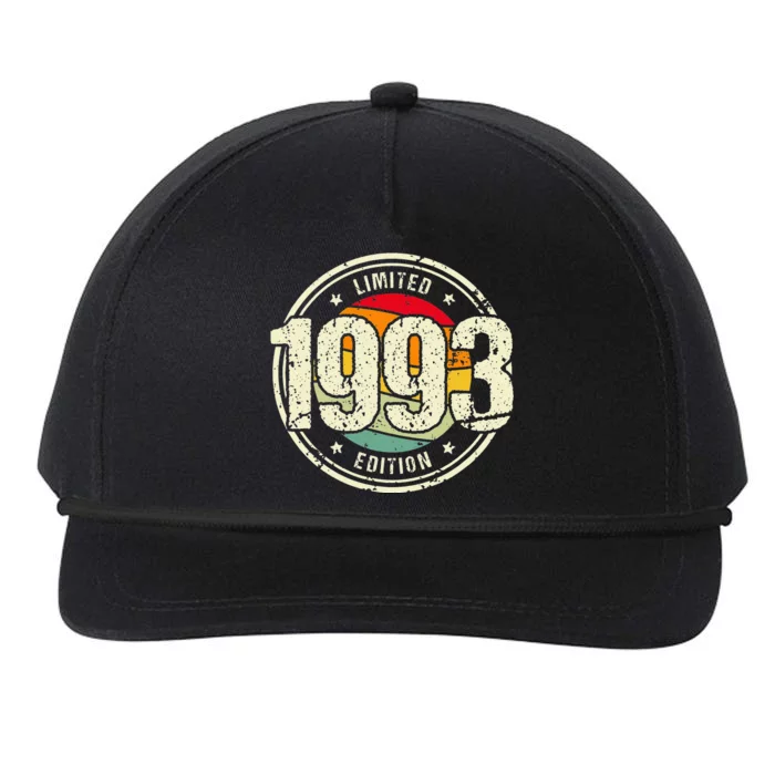 Retro 30 Year Old Vintage 1993 Limited Edition 30th Birthday Snapback Five-Panel Rope Hat