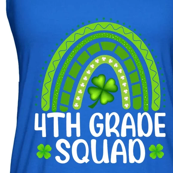 Rainbow 4th Grade Squad Teacher St Patrick's Day Gift Ladies Essential Flowy Tank