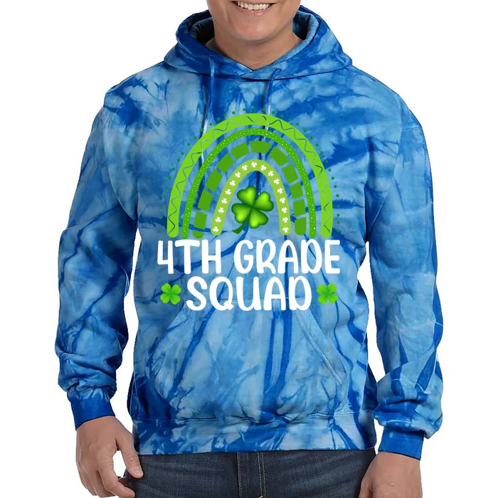 Rainbow 4th Grade Squad Teacher St Patrick's Day Gift Tie Dye Hoodie